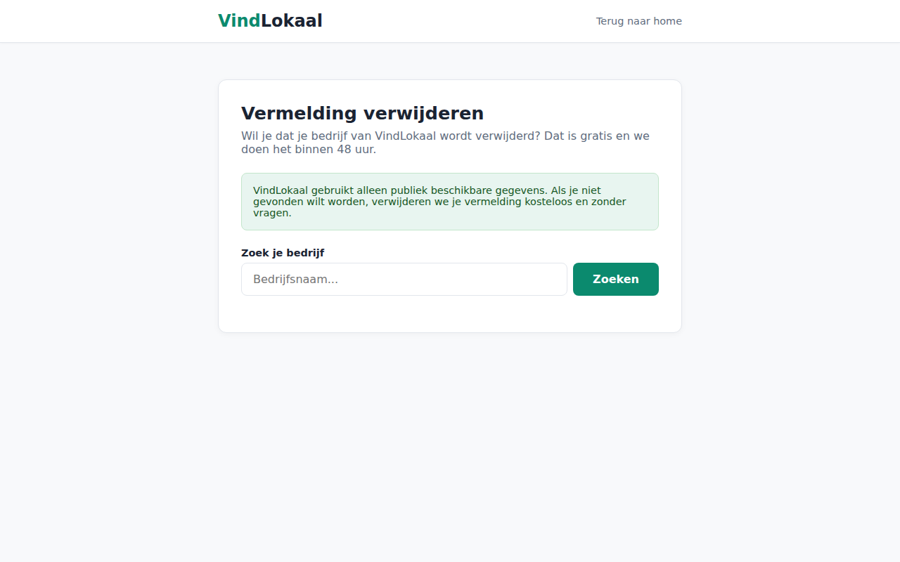 Verwijder-formulier