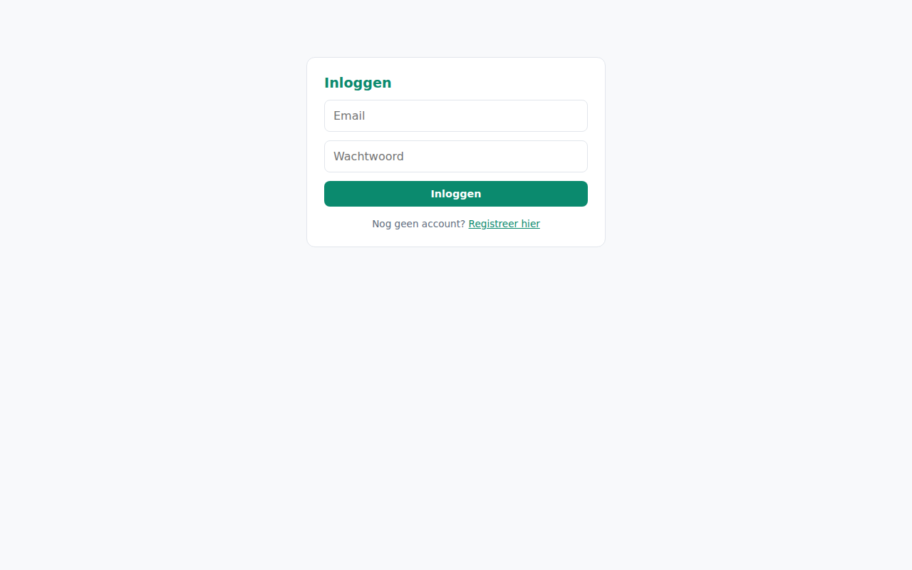 Login scherm